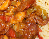 Foto del paso 6 de la receta: Espaguetis con pimientos y champiñones