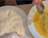 Foto del paso 3 de la receta: Bocadillo de pescado, pimientos y berenjena frita