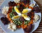 Foto del paso 4 de la receta: Ensalada de hígado de pollo, huevo y crutones