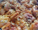 A picture of step 1 of Gandhoraj Chicken/Murgi(Kaffir Lime flavoured Chicken Curry).