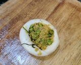 A picture of step 5 of Aloo matar parcels.