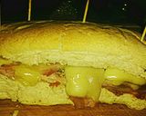 A picture of step 14 of Tex's Chicken, Ham, Spicy Cheese, and Tomato Sub/Melt 🐔🐷🍞🍅🧀.