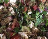 A picture of step 4 of Za’atar salad (can be vegan).