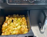 A picture of step 3 of Spicy Lebanese Potatoes in an air fryer- Batata harra.