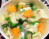 Hình bước làm 3 của món Canh Thịt Bò Nấm Bạch Tuyết