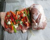 Foto del paso 6 de la receta Arrollado de lomo de cerdo horneado (dietético)