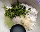 A picture of step 1 of Tzatziki dip.