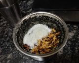 A picture of step 3 of Black sesame ladoo.