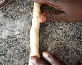 A picture of step 7 of Kkwabaegi(twisted korean doughnut).