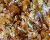A picture of step 2 of Samosa chaat.