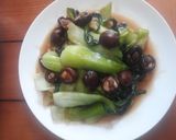 Hình bước làm 4 của món Cải chíp xào nấm
