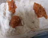 A picture of step 3 of Spicy Chicken popcorn.