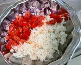 Une image de l'étape 8 de Salade de riz aux anchois, tomate, poivron et oignon rouge.