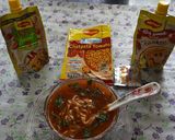 A picture of step 7 of Maggi chatpata tomato vegetables Chinese soup.