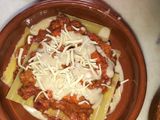 Lasaña al horno de leña