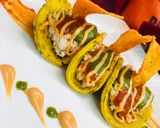 A picture of step 4 of Rajasthani tikkar tacos.