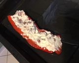 Une image de l'étape 9 de Poivrons corne rouges farcis brousse corse et chorizo noir.