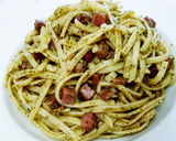 Foto del paso 5 de la receta: Espaguettis con jamón al pesto
