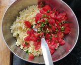 A picture of step 2 of Moong dal toast.