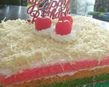 Foto langkah ke 6 dari resep Rainbow Cake (Kue Ultah) Birthday Cake.