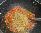 A picture of step 4 of Spicy misal Pav.