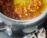 A picture of step 5 of Saag Chawal.