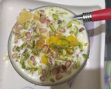 A picture of step 6 of Kesar pista fruits cream.