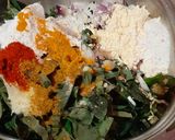 A picture of step 2 of Taro Leaf Fritters (Arbi ke Patte ke Pakode).