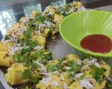 A picture of step 12 of Khandvi.