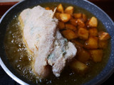 Cena de fin de semana/ Pollo rebozado con guarnición de patatas