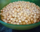 A picture of step 2 of Aloo Chana Poori with dahi bhalla.