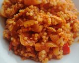 Csirke húsos lecsós tarhonya recept fázis 2 fotója