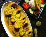 A picture of step 4 of Ilish Bhape.