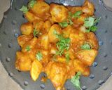 A picture of step 5 of Khattay alu.