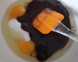 A picture of step 2 of Chocolate Lava Cake on a Light Chocolate Mousse.