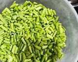 A picture of step 1 of Sangri beans pickle.