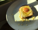 A picture of step 3 of Egg toast with a twist 🍳 🍞.