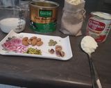 A picture of step 1 of Mohan Thaal (gram flour fudge).