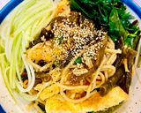 Hình bước làm 4 của món 🌱 Mì ngô xào tảo xoắn chay