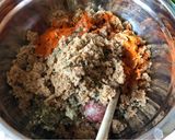 A picture of step 3 of Meatloaf with a Greek touch.