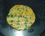 A picture of step 4 of Besan methi ki poori with tomato chutney.
