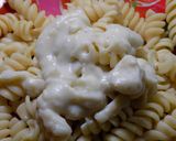 Foto del paso 5 de la receta: Tirabuzones con salsa blanca para mi nieta