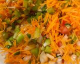 A picture of step 2 of Instan Rava uttapam and onion tomato chutney.