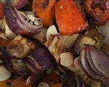 A picture of step 5 of Roast squash, leek and red onion - vegan.