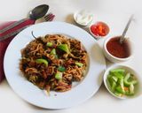 A picture of step 9 of Aromatic, spicy, hot, Protein rich noodles cooked in Indo American Chinese style.
