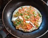A picture of step 2 of Veggie Uttapam with Peanut Chutney.