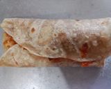 A picture of step 6 of Veggie Chapati wraps.