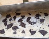 A picture of step 3 of Oreo cake loaf.