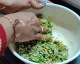 A picture of step 2 of Kothambir vadi (Maharashtrian recipe).