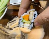 Hình bước làm 2 của món Kimbap chay